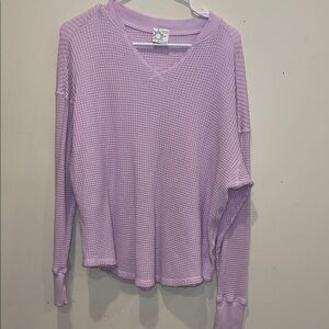 Aerie Orchid Waffle Knit Long Sleeve